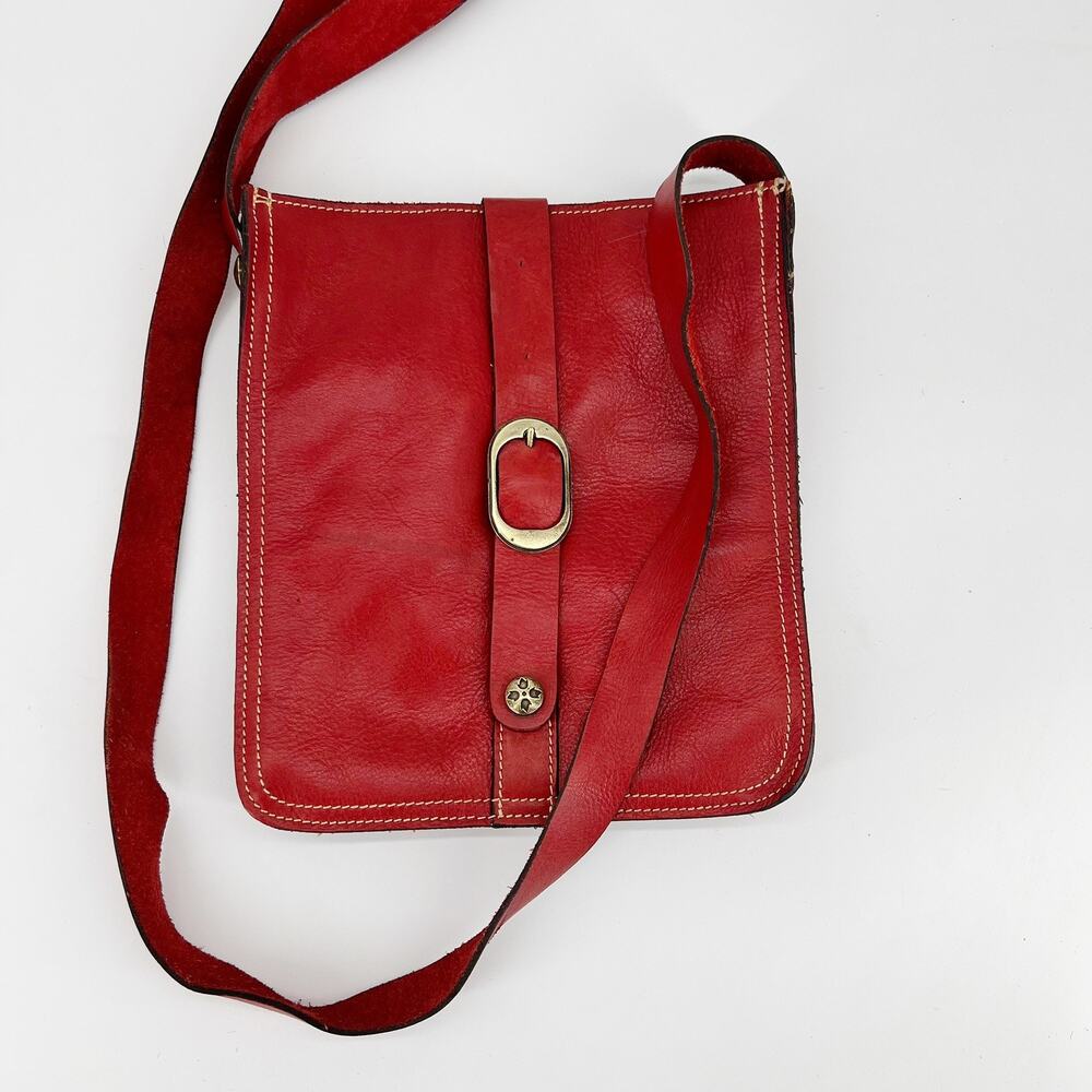 Patricia Nash Venezia Red Leather Crossbody Bag Boho Western Purse